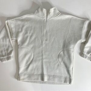 Old Navy Active Girls Sz XL 14-16 Fleece Sweater cream Long Sleeve Half Zip